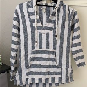 Stripped linen hoddie